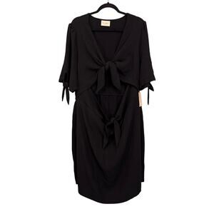 LoveFool All Tied Up Mini Dress Womens 3X Plus Black Date Night Out Sheath NWT